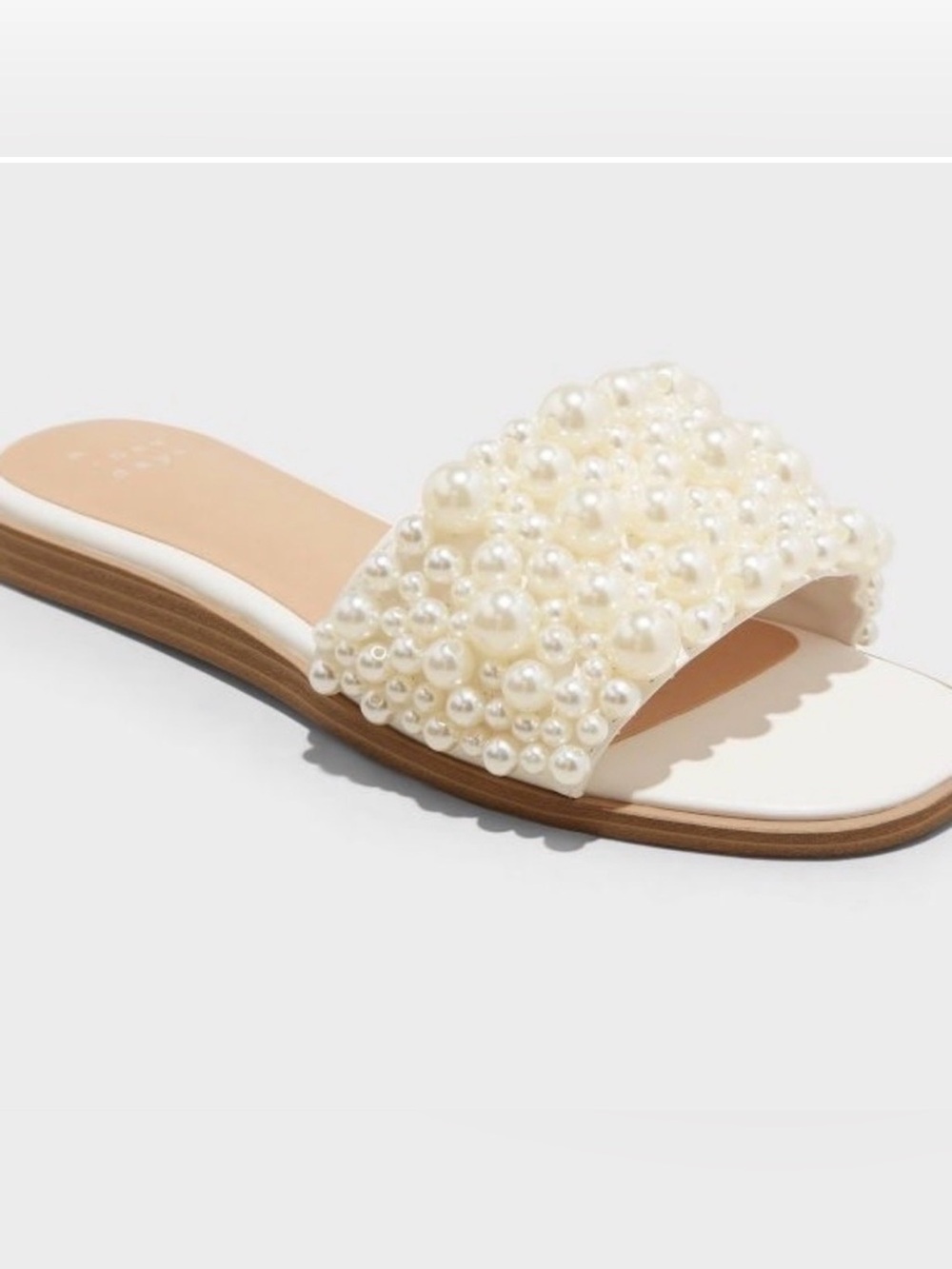 a new day Pearl-Embellished Slide Sandal in Ivory